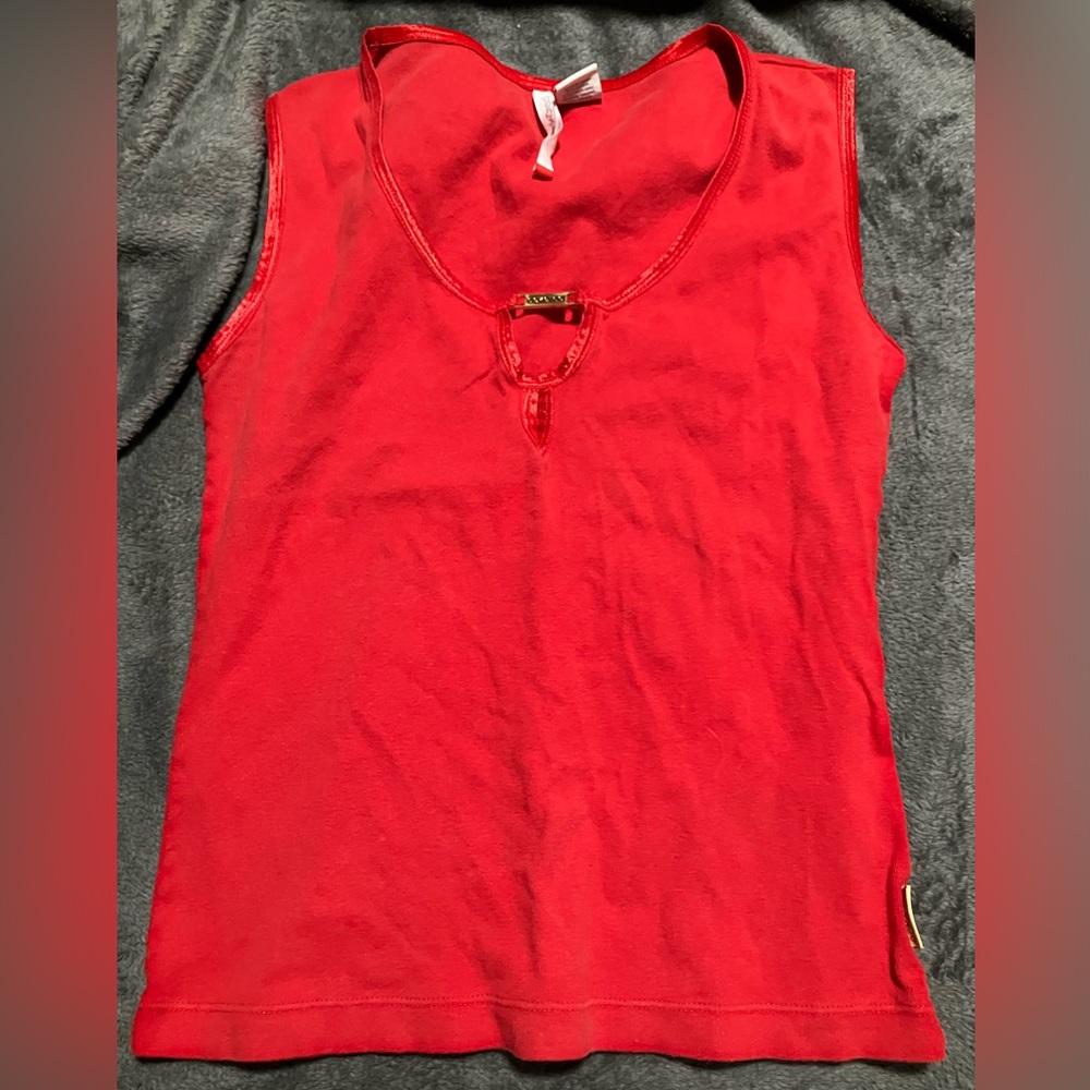 Reddish orange tank top